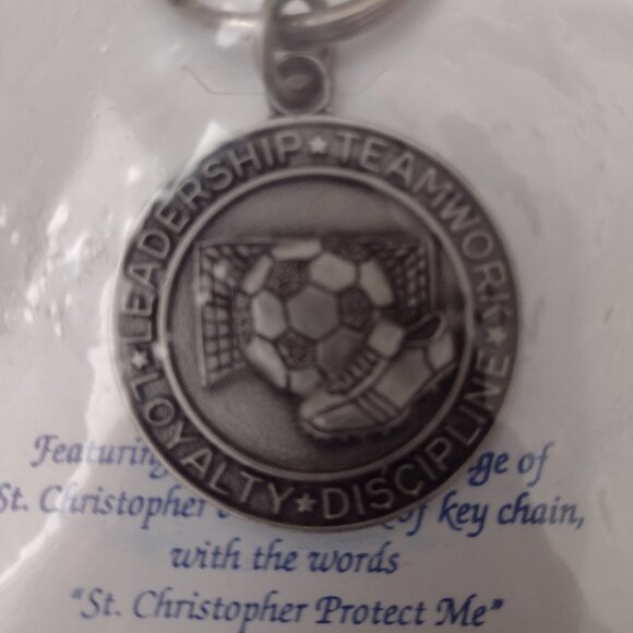 New with Tags Solid Pewter St. Christopher Soccer Medal NWT Geniune Fine Pewter - Picture 7 of 9